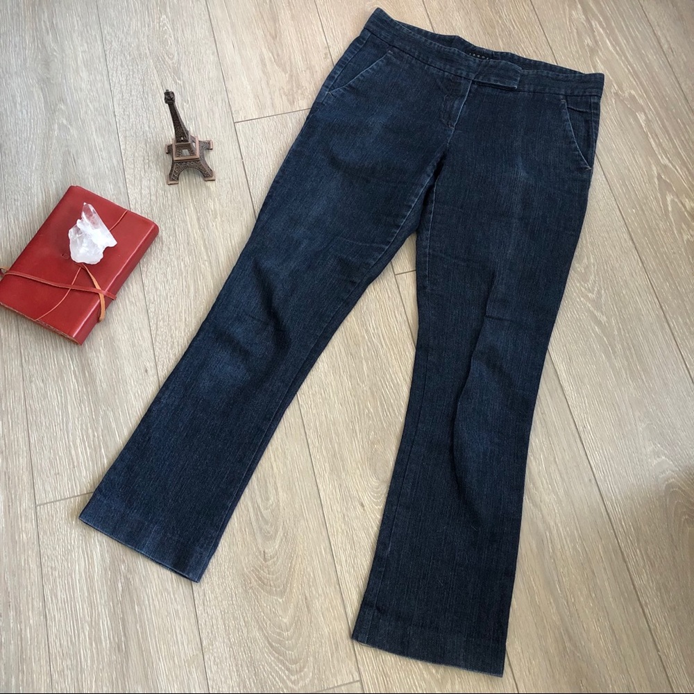 Theory Wide Leg Dark Denim Jeans Tara Style